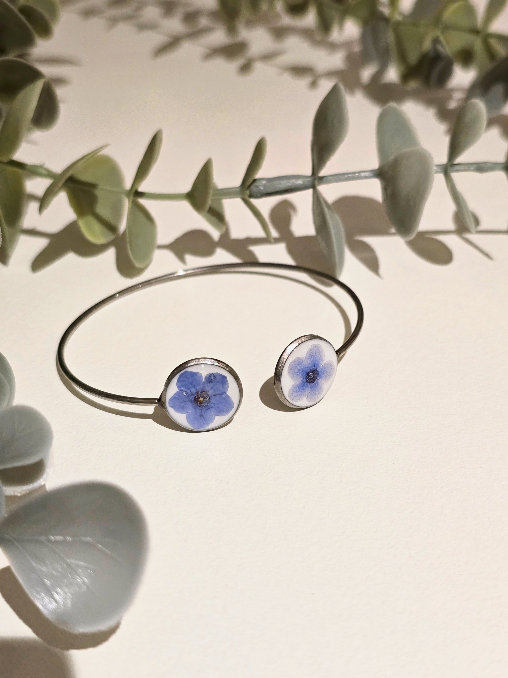 Handmade Forget-Me-Not Bracelet | Real Flower Resin Botanical Keepsake Jewellery - Alfia