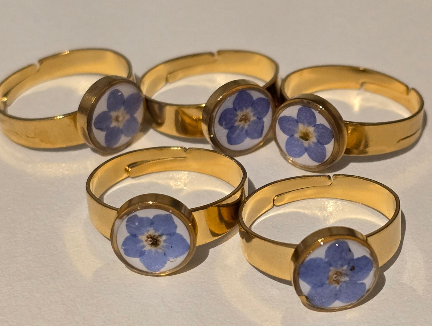 Forget Me Not Adjustable Ring | Resin | Real Flower Jewellery | New