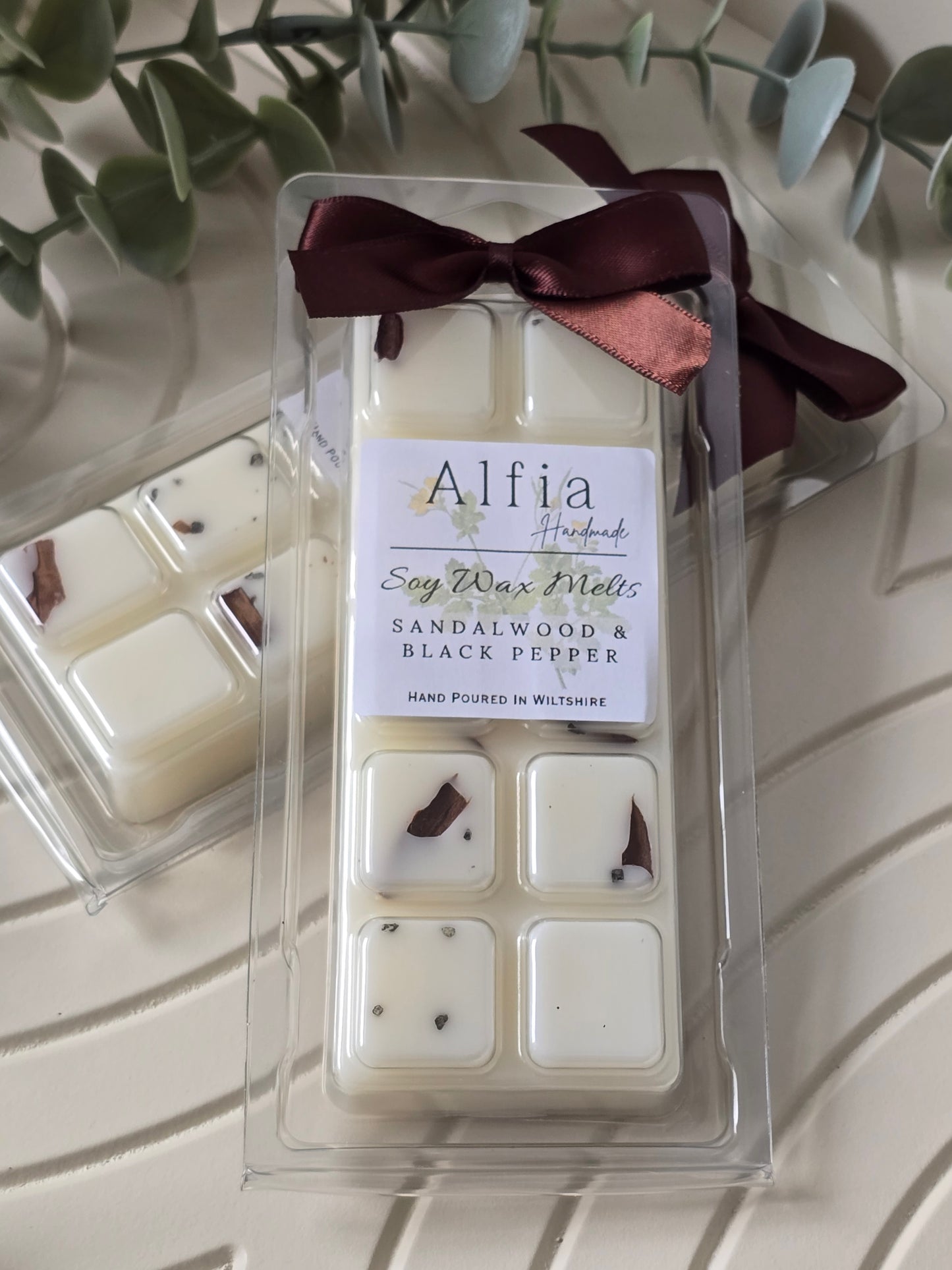 Sandalwood & Black Pepper Soy Wax Snap Bar - Alfia